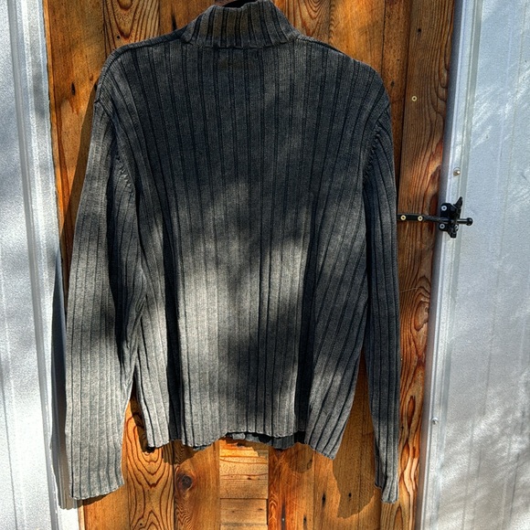 Kenneth Cole grey long sleeved zip up cardigan sweater XL - Picture 4 of 5